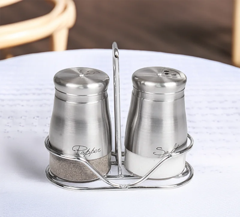 Cuisine Art Cuisine Art Soda Lime Glass Stainless Steel Salt & Pepper Set, 150ml, 2 Pieces, Silver