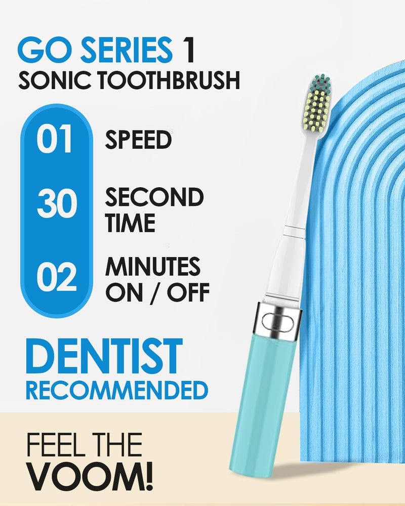 VOOM SONIC Go 1 Series Travel Electric Toothbrush | Travel Toothbrushes - Battery Operated Toothbrush for Adults & Kids, Dentist Recommended Toothbrush, Portable w/ 2 Minute Timer - Image 2