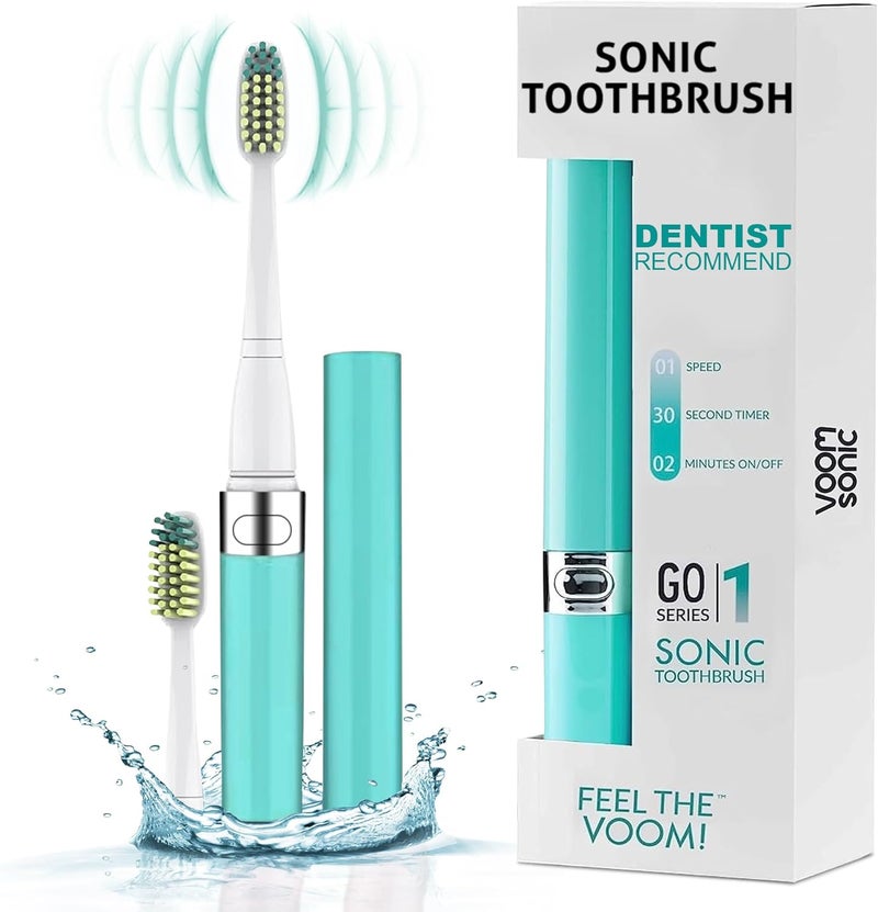 VOOM SONIC Go 1 Series Travel Electric Toothbrush | Travel Toothbrushes - Battery Operated Toothbrush for Adults & Kids, Dentist Recommended Toothbrush, Portable w/ 2 Minute Timer - Image 1