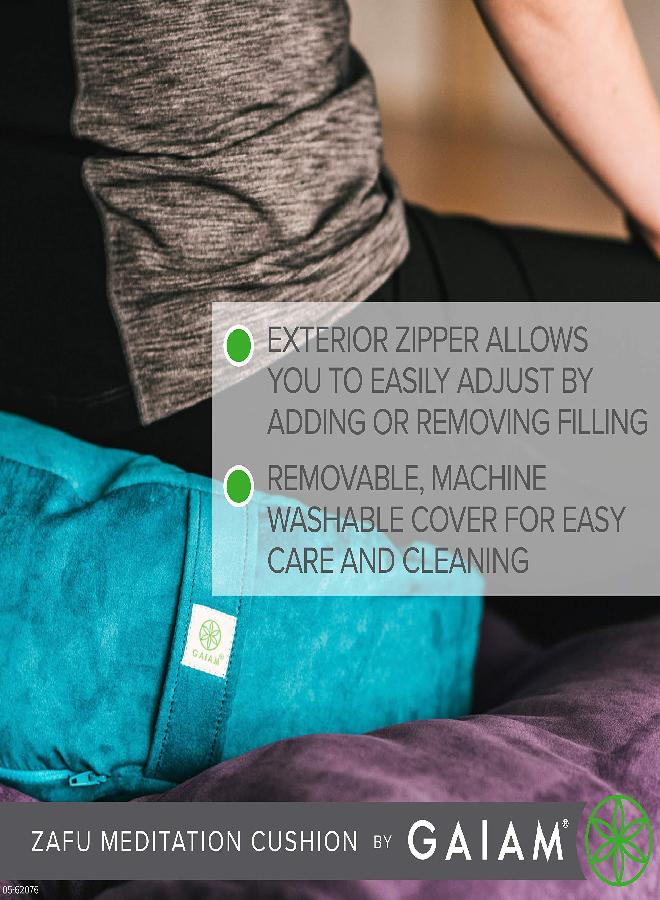 Gaiam Zafu Meditation Cushion - Round Yoga Pillow With Easy-To-Carry Handle - Floor Pillow For Pressure Relief - Machine Washable Cover (Sold Individually Or With Zabuton Bundle), Black - Image 2