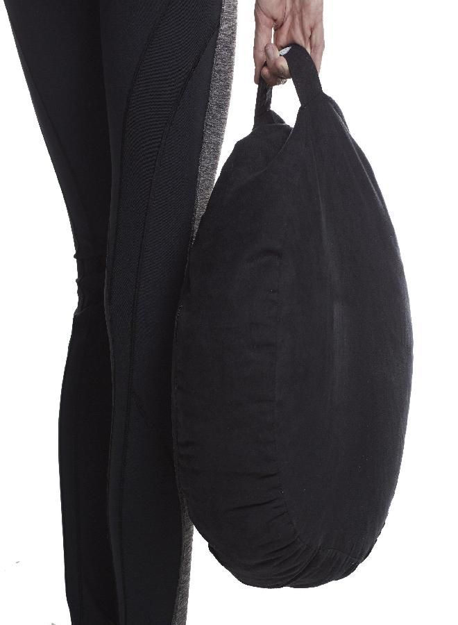 Gaiam Zafu Meditation Cushion - Round Yoga Pillow With Easy-To-Carry Handle - Floor Pillow For Pressure Relief - Machine Washable Cover (Sold Individually Or With Zabuton Bundle), Black - Image 1