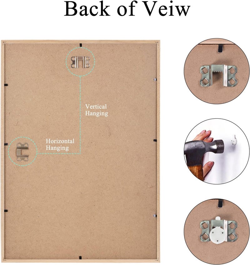 ATOBART A3 Solid Oak Frame, Picture Frame in Brown, 29.7x42cm, 2 Frames per Pack - Image 3