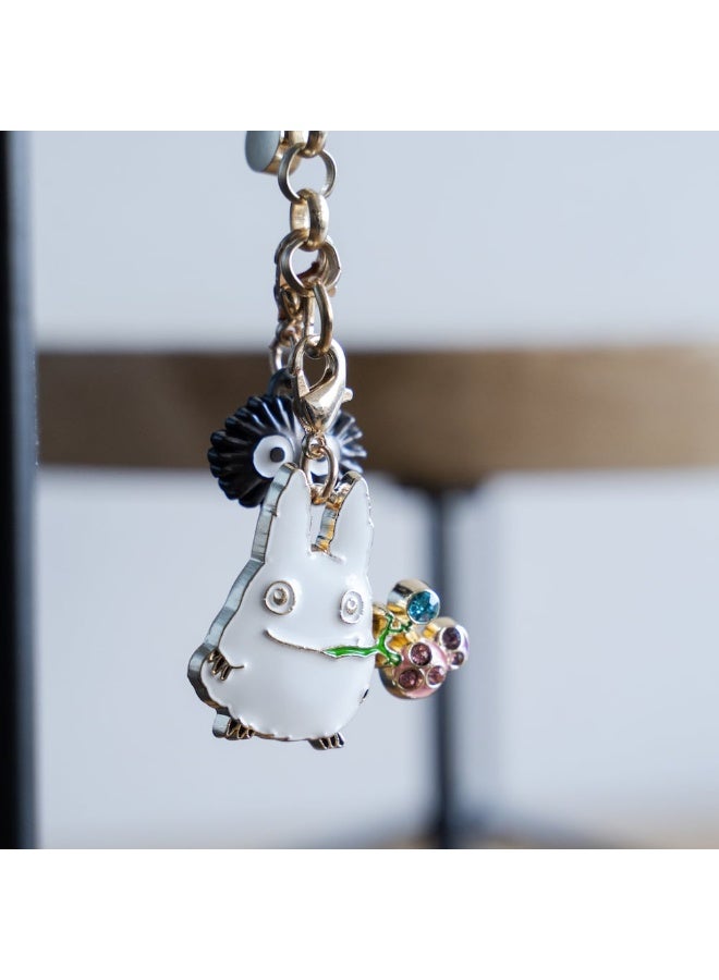 Studio Ghibli My Neighbor Totoro Metal Keychain – Small Totoro (White Totoro) - Image 1