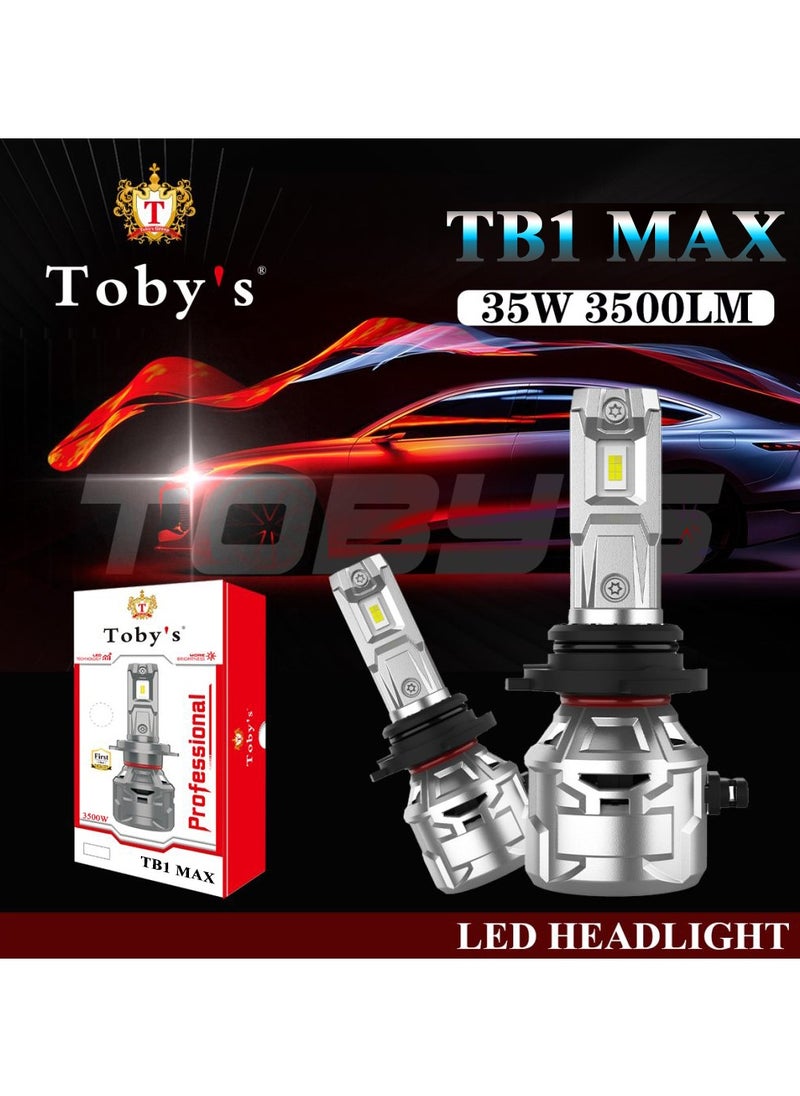 Toby's Toby's TB1 MAX 9005 2 Pieces 70W/Pair Original Tested LED Headlight Bulb Assembly 6000 Lumens 35W/Piece Xtreme Bright With Color Temperature 6500K 