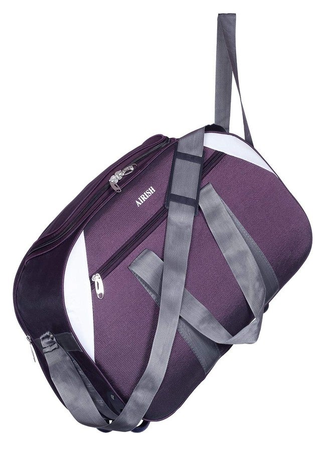 Airish Fashion 45 L Polyester Travel Duffel Bag with 2 Wheels/Spacious Compartment for Both Men and Women(Purple) - Image 2