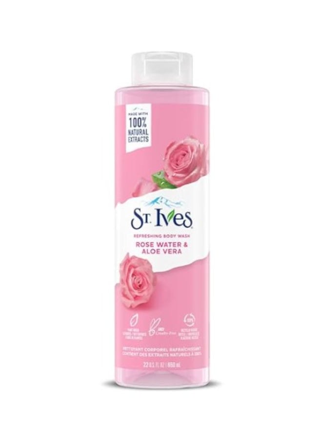 ST. Ives - Refreshing Cleanser Rose Water Aloe Vera Body Wash Shower gel For Women 650ml - Image 1
