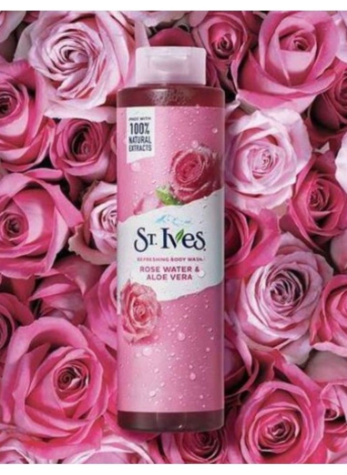 ST. Ives - Refreshing Cleanser Rose Water Aloe Vera Body Wash Shower gel For Women 650ml - Image 1