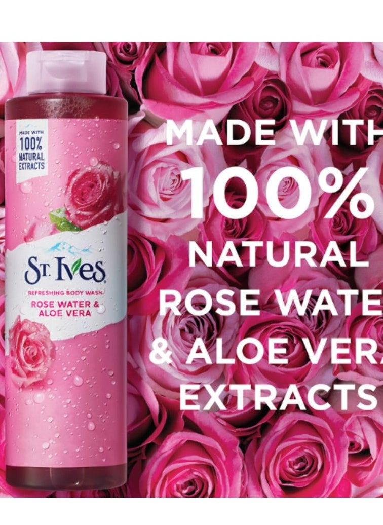 ST. Ives - Refreshing Cleanser Rose Water Aloe Vera Body Wash Shower gel For Women 650ml - Image 1