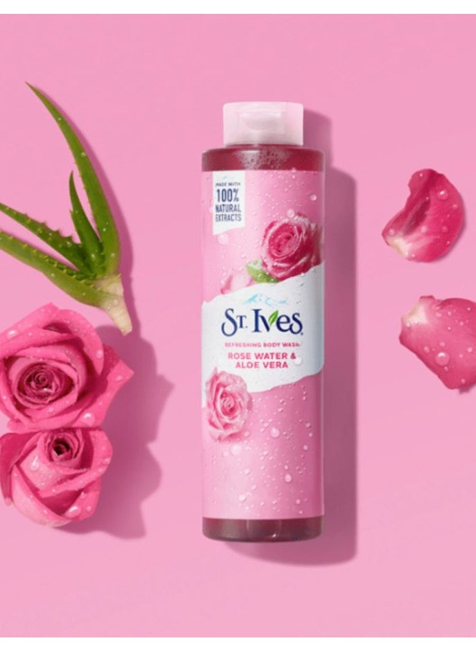 ST. Ives - Refreshing Cleanser Rose Water Aloe Vera Body Wash Shower gel For Women 650ml - Image 1