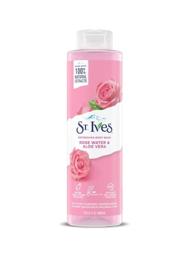 ST. Ives Refreshing Cleanser Rose Water Aloe Vera Body Wash Shower gel For Women 700ml - Image 2