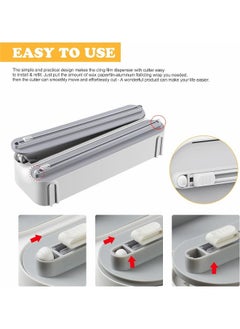 Hihonor Magnetic Plastic Wrap Dispenser with Cutter, Refillable Tin Foil and Plastic Wrap Organizer for Kitchen, Aluminum Foil Dispenser with Paper Towel Holder Wall Mount, Fits 12" Roll  - Image 5