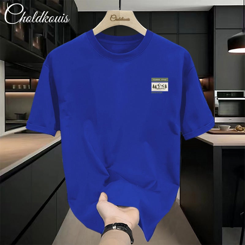 Short-Sleeved Men'S Hong Kong Style T-Shirt, Versatile Summer Clothing, Trendy Brand, Loose American Retro High Street Half-Sleeve Vintage Style - Image 4