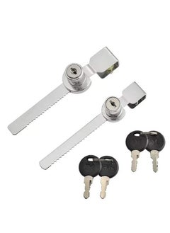 Y&D Sliding Glass Door Ratchet Locks, Serrated Cabinet Shell Locks Window Frame Drawer Keyed Alike Showcase Display - 2 Pack  - Image 1