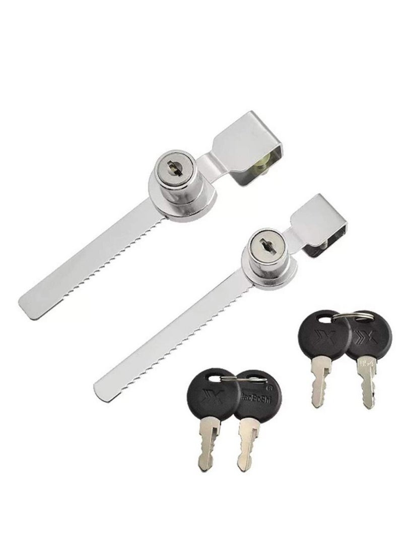 Y&D - Sliding Glass Door Ratchet Locks, Serrated Cabinet Shell Locks Window Frame Drawer Keyed Alike Showcase Display - 2 Pack - Image 1