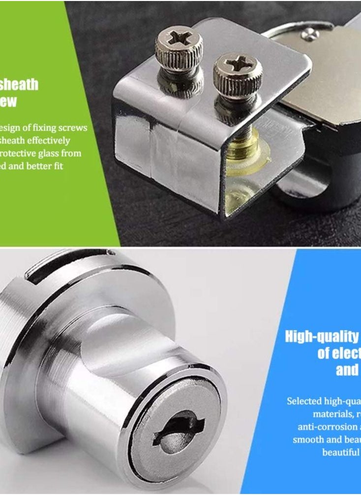 Y&D - Sliding Glass Door Ratchet Locks, Serrated Cabinet Shell Locks Window Frame Drawer Keyed Alike Showcase Display - 2 Pack - Image 1