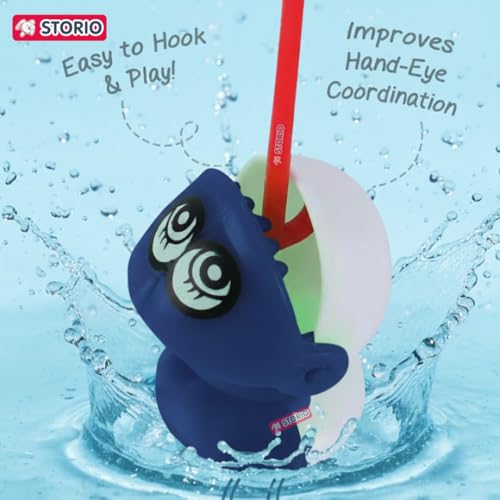 Storio Premium Electronic Fishing Game for Kids | Rotating Fish Catching Toy with 15 Fish & 4 Magnetic Rods | Fun Interactive Board Game for Boys & Girls - Image 2