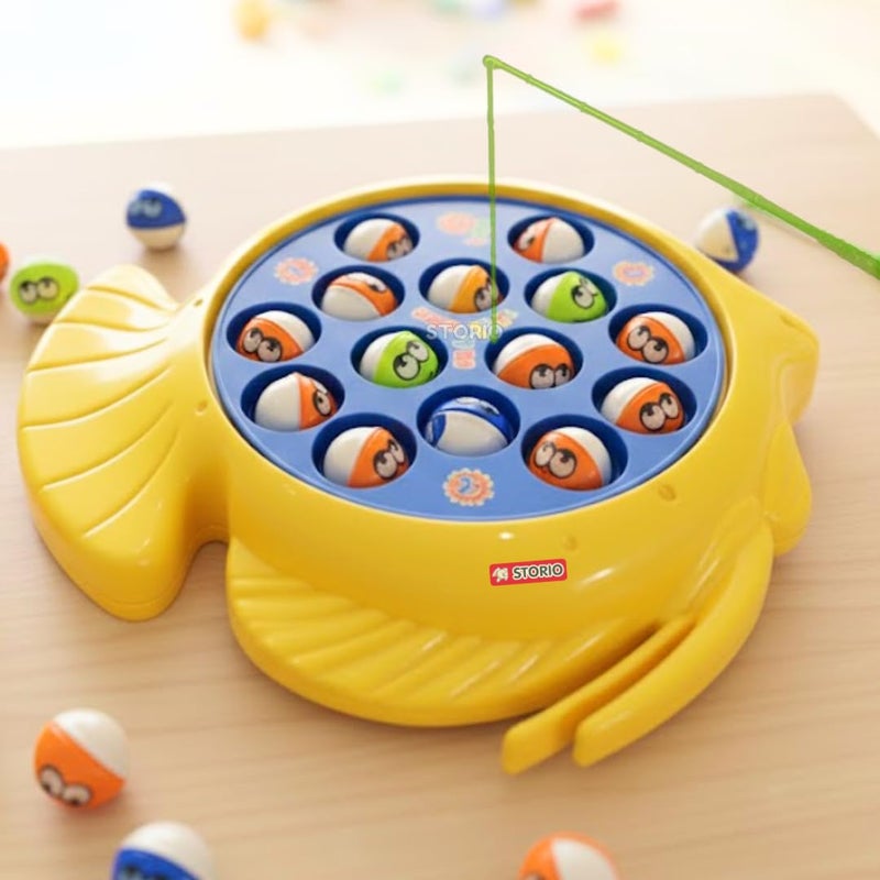 Storio Premium Electronic Fishing Game for Kids | Rotating Fish Catching Toy with 15 Fish & 4 Magnetic Rods | Fun Interactive Board Game for Boys & Girls - Image 4