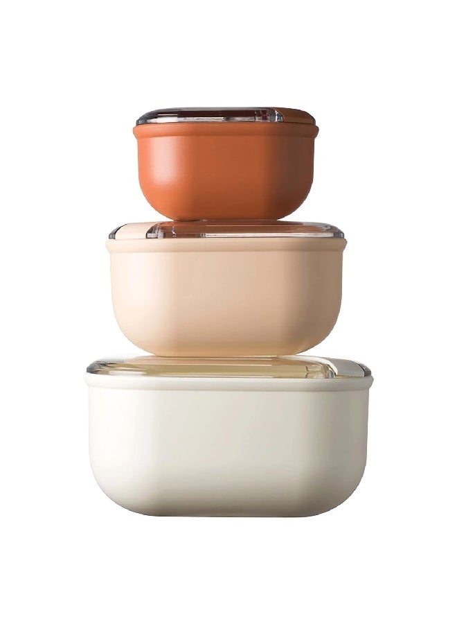 OMADA 3-Piece Microwave and Leak Proof Durable Plastic Lunch Box Set Multicolor 3.4 L M6753CA1 - Image 1