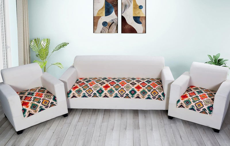 FABANE Printed Sofa Seat Cover for 3 Seater with Heavy Antiskid Backing & Easily Machine Washable Sofa Seat Runner for Couch or Home Living Area - (27 x 72 Inches) Multicolor - Image 3