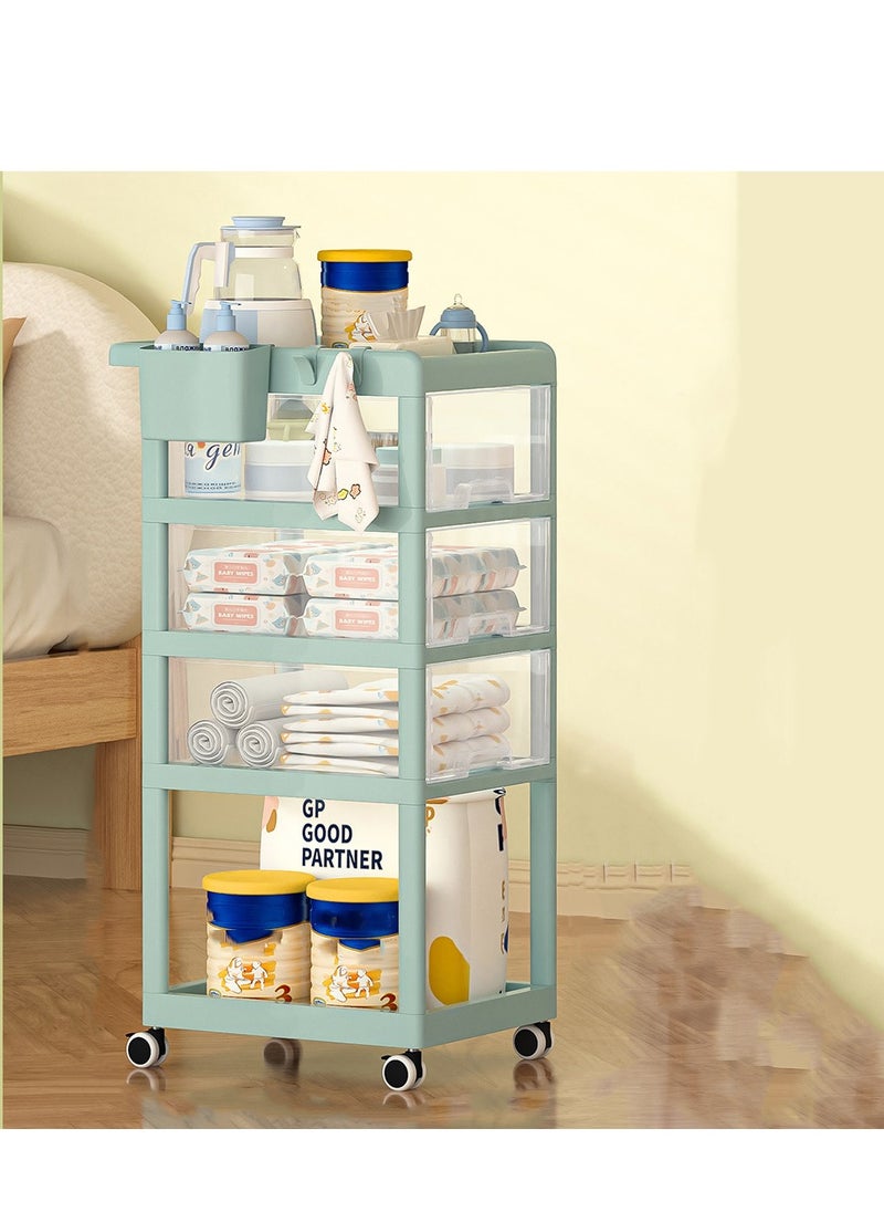 Baby Diaper Cart with Wheels and Handle 4 Tier Rolling Cart Diaper Organizer with Hanging Diaper Stacker Nursery Caddy Baby Organizer for Storage Baby Clothes, Wipes, Bibs, Changing Table Mats - pzsku/Z2C42F1F411F6F264F764Z/45/_/1699931707/1b19d242-56aa-4f17-a26d-772abcbe0c73