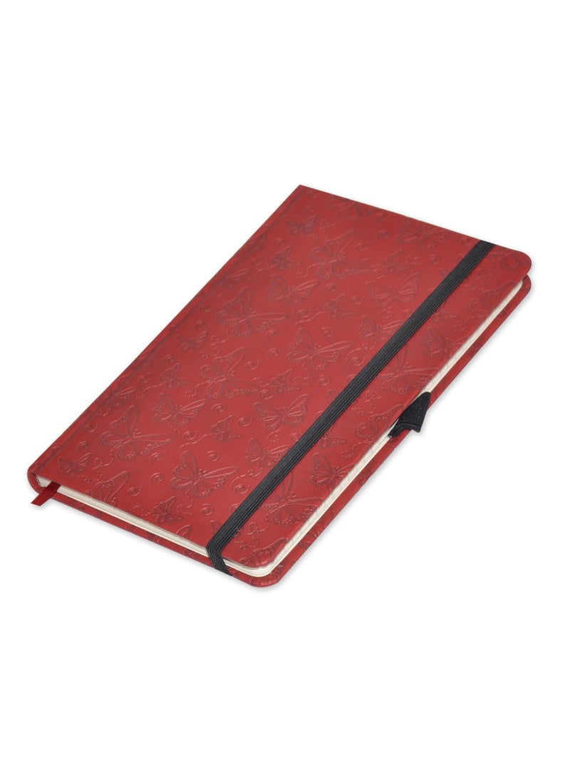 FIS دفتر تنفيذي FIS®، حجم 13x21 سم، 96 ورقة بخط واحد مع نافذة PU مرنة بتصميم مارون 6 -FSNBEX13X21MRD6 - Image 1