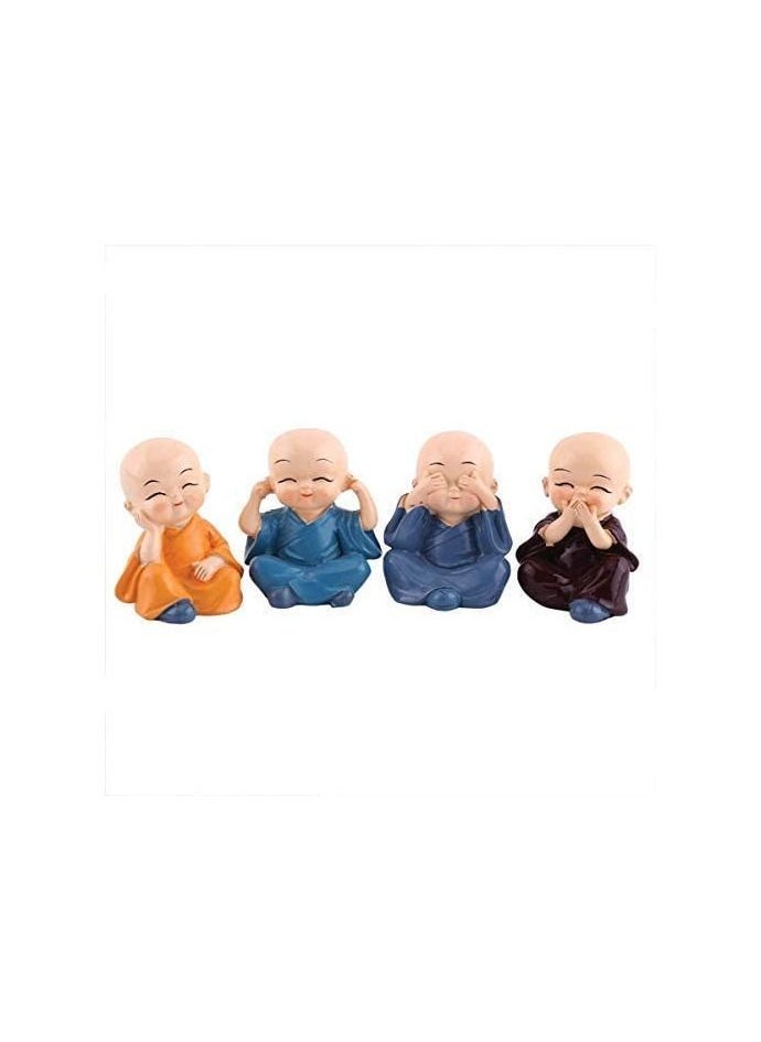 Generic - Set of 4 Miniature Statue Figurines Showpiece for Wall Shelf Table Desktop Car Dashboard  Showpiece for Home, Office Decoration Multicolor - Image 1
