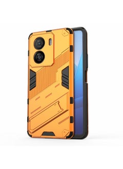 Case Cover For vivo iQOO Z7x 5G Punk Armor 2 in 1 PC + TPU Shockproof Phone Case with Invisible Holder Orange