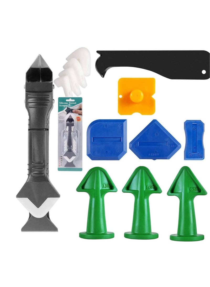 KASTWAVE caulking tool, caulk remover, 5 in 1 caulk tool kit, silicone caulk and plastic Scraper for Kitchen, Bathroom, Window and Sink Joint blue - Image 1