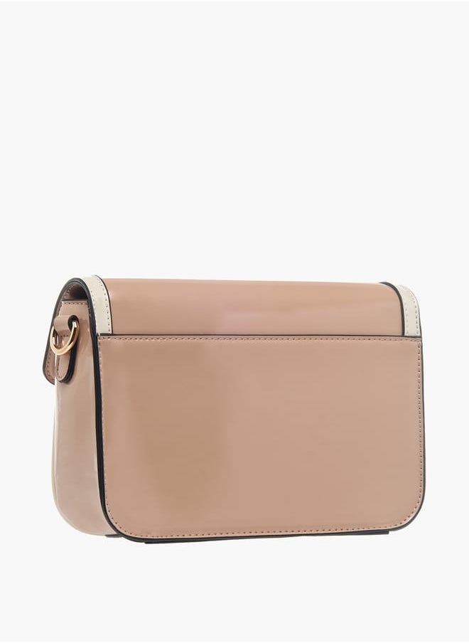 Celeste Womens Solid Crossbody Bag With Detachable Strap And Flap Closure  - Image 3