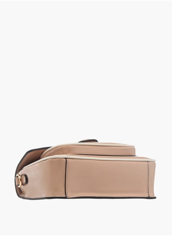 Celeste - Womens Solid Crossbody Bag With Detachable Strap And Flap Closure - Image 1