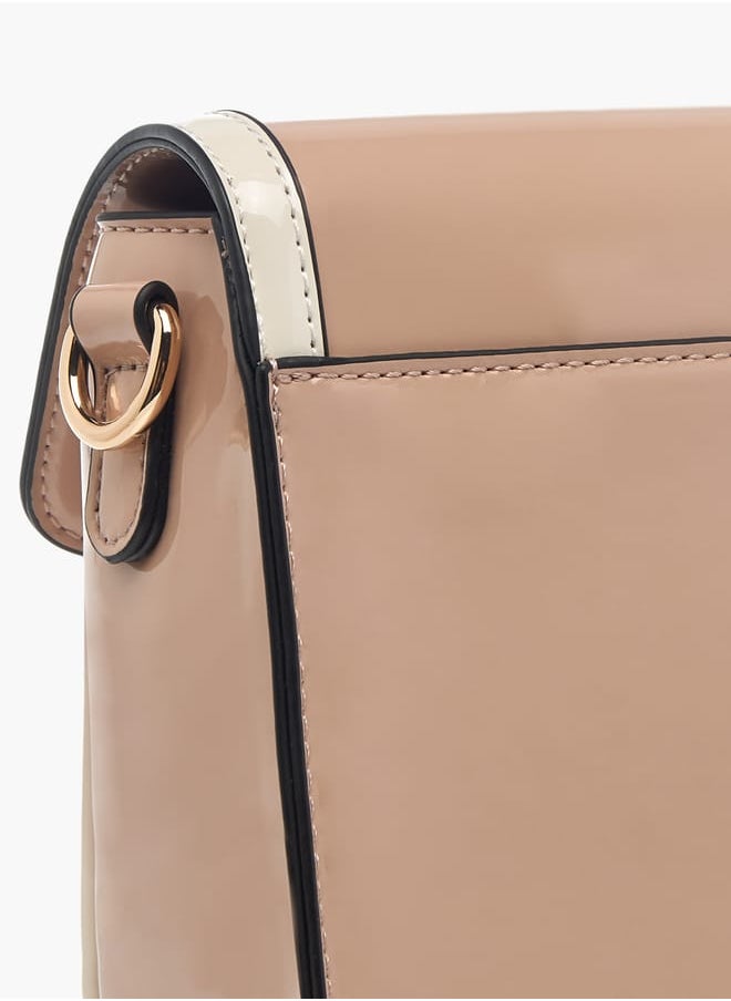 Celeste Womens Solid Crossbody Bag With Detachable Strap And Flap Closure  - Image 5