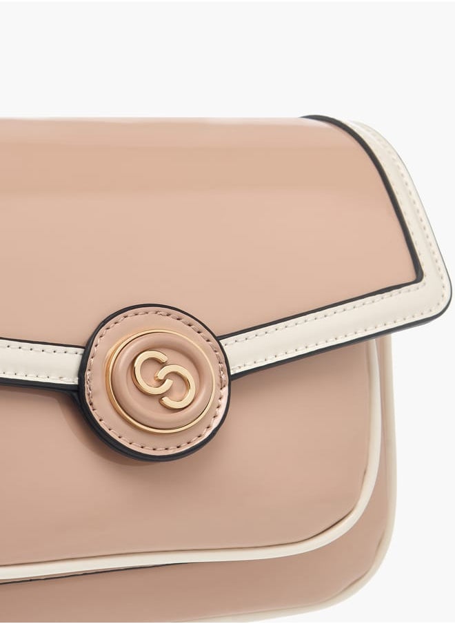 Celeste Womens Solid Crossbody Bag With Detachable Strap And Flap Closure  - Image 4