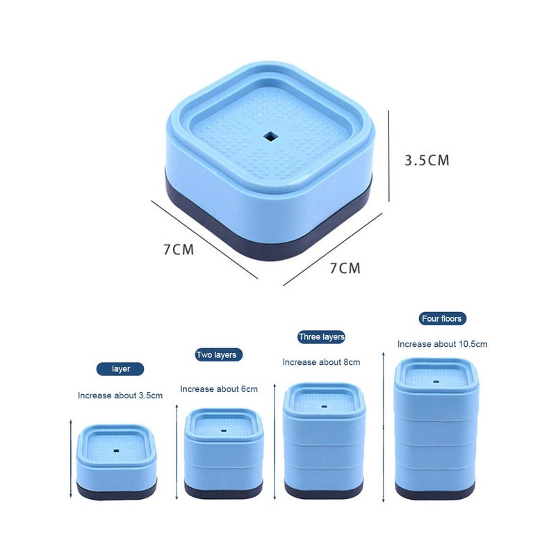 DANSR DANSR AntiSlip AntiVibration Washing Machine Feet Pads Shock and Noise Cancelling quare for Washing Machine Protects Pedestals Bed Table Leg Extender for Furniture Refrigerator Set of 4  - Image 2