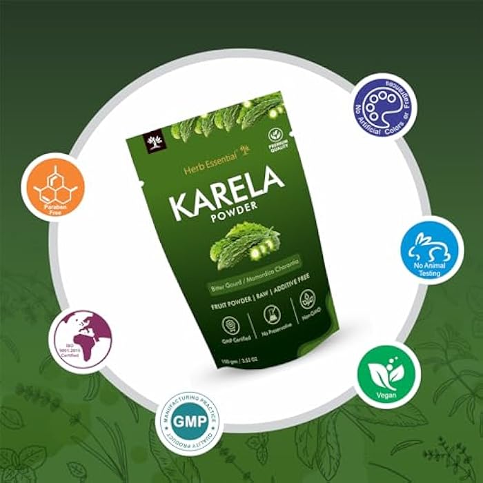 Herb Essential مسحوق كاريلا (البطيخ المر) النقي 100% من الأعشاب، مكمل طبيعي من البطيخ المر، غير معدل وراثيًا، نباتي وبدون مواد حافظة أو مكونات صناعية مضافة - 100 جرام (3.52 أونصة) - عبوة من 1 - Image 3