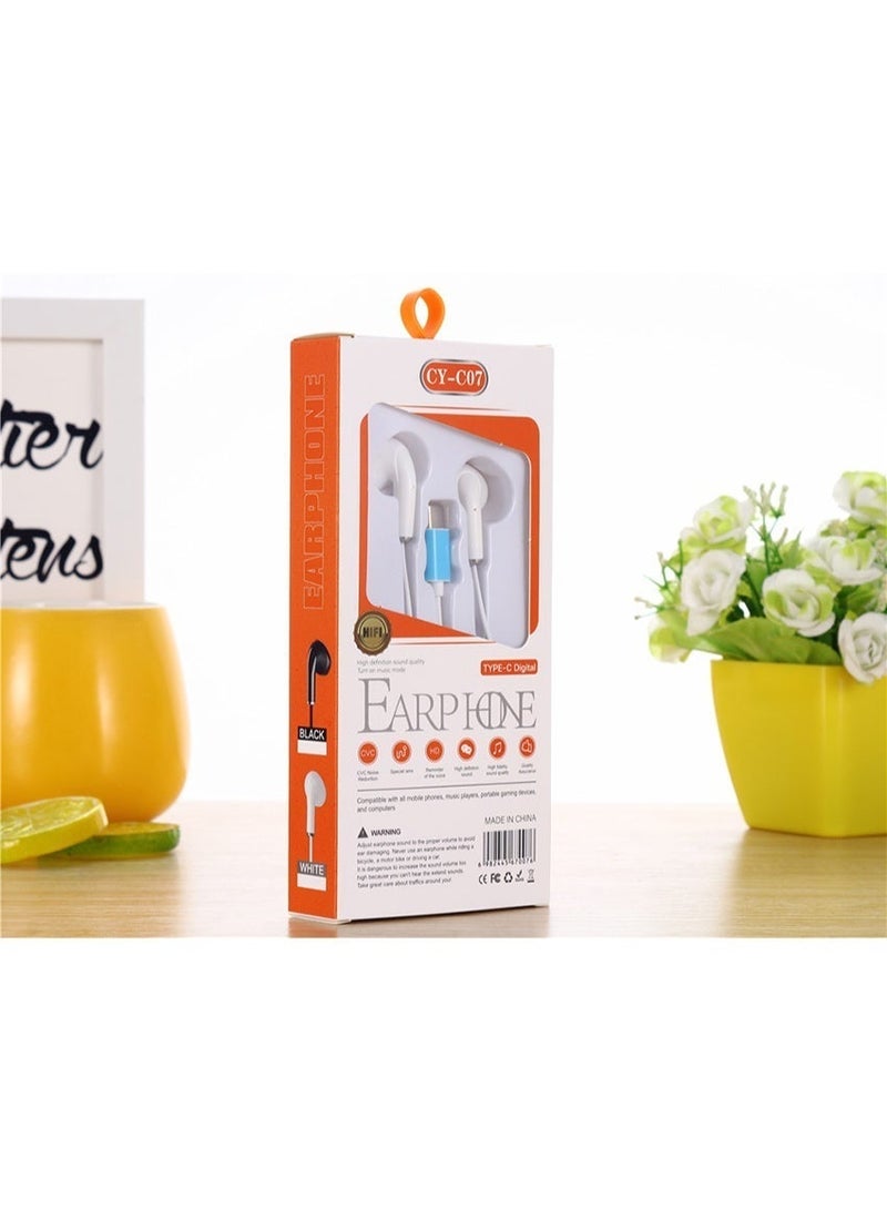 High‑Quality USB‑C Wired Earphones with Built‑In Mic and Control Button - Image 2