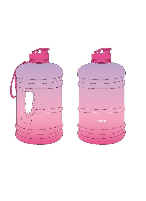 Stay hydrated with this stylish 2100mL gradient bottle in purple and pink.