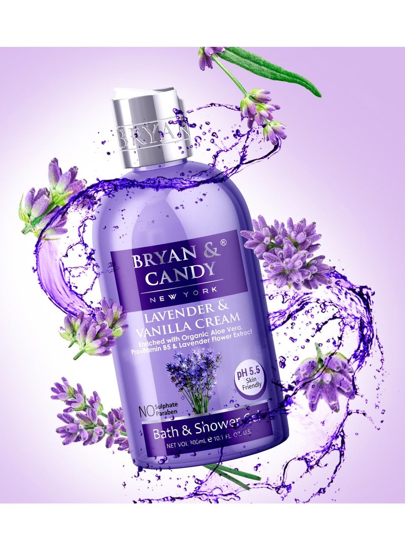 BRYAN & CANDY Bryan And Candy Lavender and Vanilla Shower Gel 300ml with Aloe Vera and Essential Oils  - Image 2