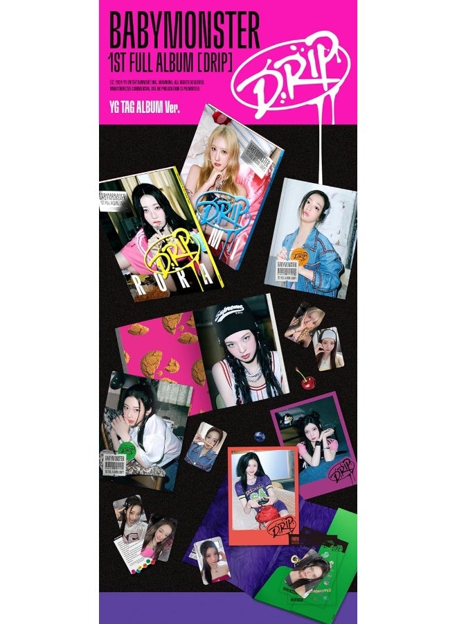 BABYMONSTER DRIP 1st Full Album with Tracking Sealed Baby Monster (TAG 7 Version Set) - Image 4