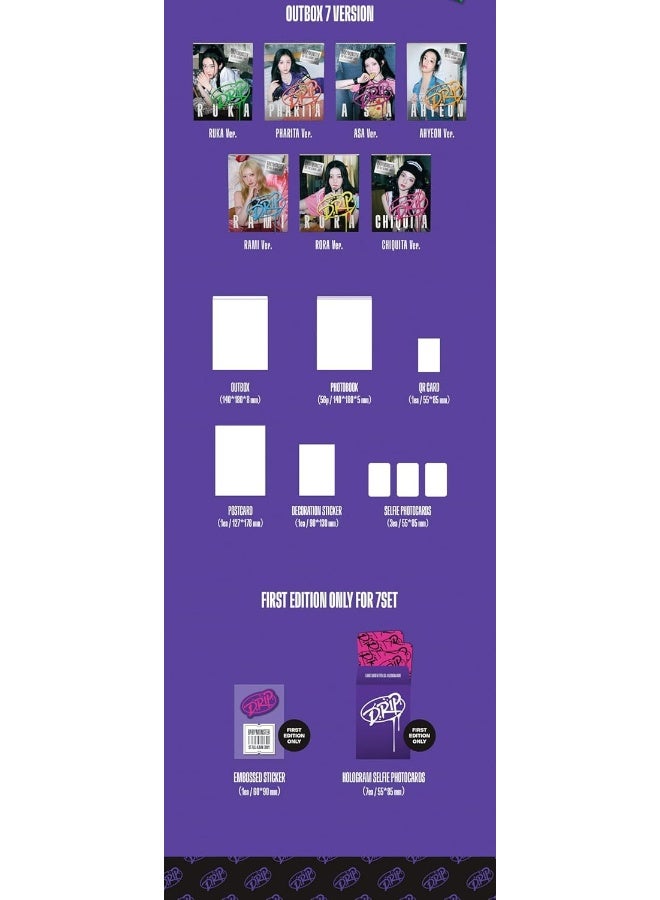 BABYMONSTER DRIP 1st Full Album with Tracking Sealed Baby Monster (TAG 7 Version Set) - Image 5