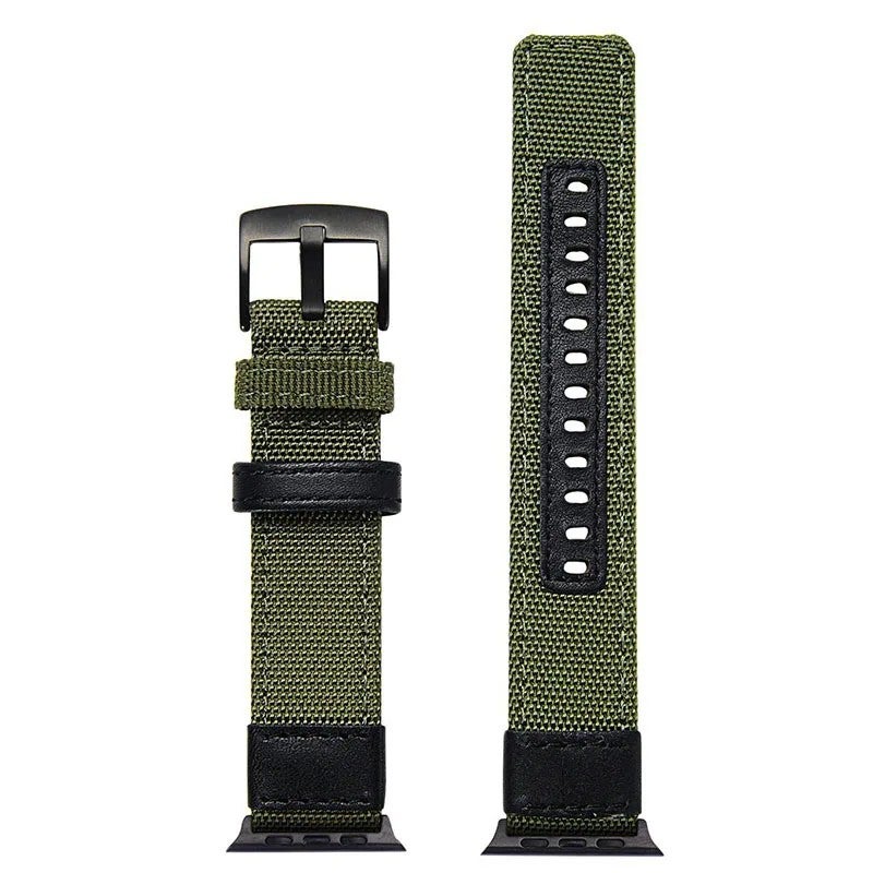 Bluejw Replacement 20mm/22mm Nylon Leather Watch Strap for Samsung Galaxy Watch, Huawei GT2 Pro, Jeep S3, Xiaomi Smart Watch – Durable Comfortable Band Compatible with 20mm & 22mm Lugs - Image 1