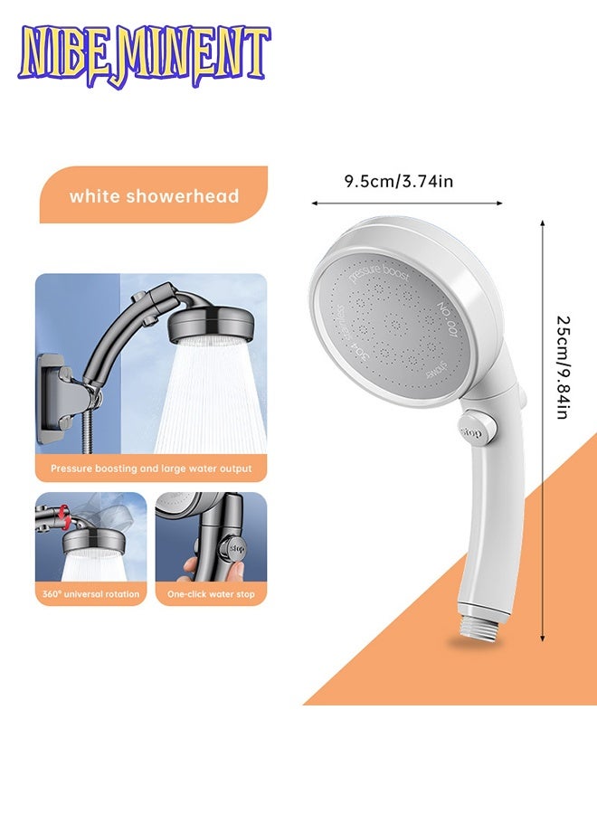 NIBEMINENT 360° Rotatable Adjustable Boost Shower Head, Handheld & Overhead 2-in-1 High Pressure Showerhead, Bathroom Water Saving Shower Sprayer, Easy Install Bath Shower Nozzle for Low Water Pressure It Includes a One-Button Stop Water Function - Image 2