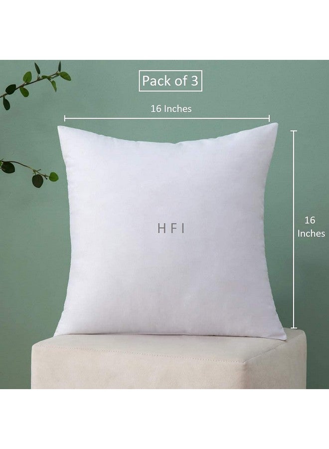 HFI UrbanArts Premium Polyester Fiber Cushion Fillers - Pack of 3 Pcs | 16 x 16 Inches | White | Cushion Pillow, Cushion for Sofa, Pillow for Bed, Cushions - Image 2