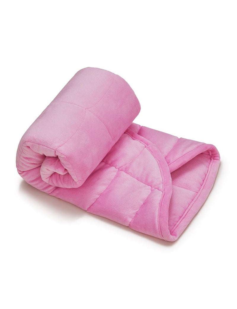 TONGDADA Weighted Lap Blanket 7lbs for Adult,Perfect for Relaxation, Lounging, Napping, Sleeping & Travel,Luxury Minky Weighted Body Blanket,Weighted Throw Blanket-Pink Minky, 29" x 24" - Image 2