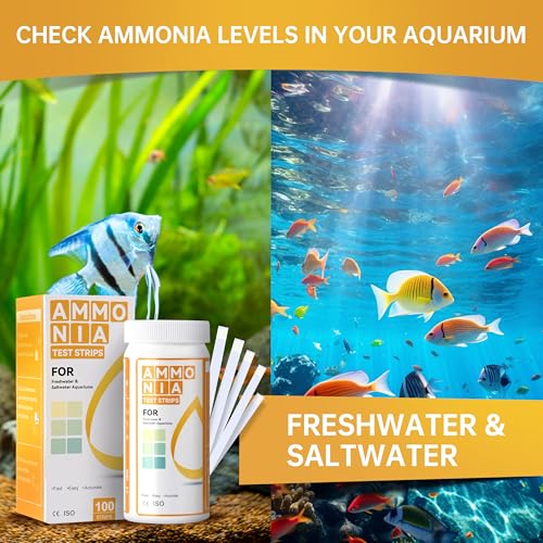 AAwipes Ammonia Test Strips for Fish Tank Aquarium Test Strips Aquarium Water Test Kit Freshwater Fish Tank (50) - Image 3