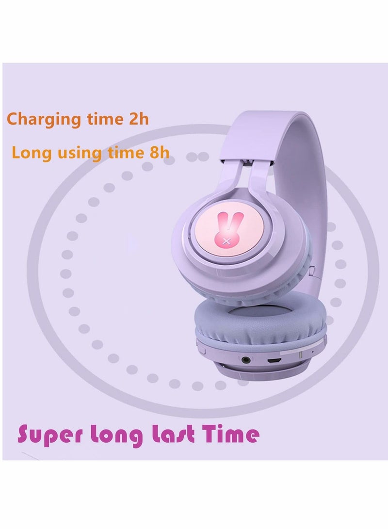 Captaintech Wireless Headphones for Kids, 85dB Volume Limited, Wired and Wireless Dual Mode Bluetooth Headphones, Foldable On Ear Heaphones for Kids, Boys, Girls (Purple) - Image 5