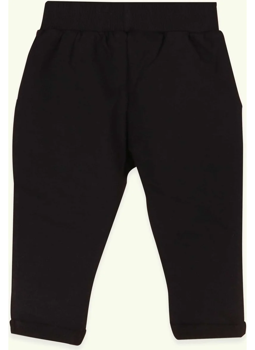 Breeze Baby Boy Sweatpants With Emblem Basic Black (9 Months-3 Years)