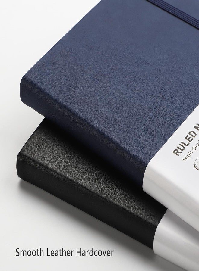 RETTACY Lined Journal Notebook, 192 Numbered Pages, A5 Medium Size (5.7'' x 8.3''), for Men & Women, Journaling, Writing, Work & Office, Leather Hardcover, 100 GSM Thick Paper (Navy Blue) - Image 5