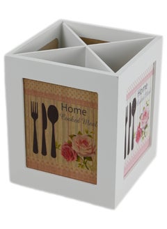 Cutlery Stand For Spoon, Wood Cutlery Spoon And Fork Holder For Dining Table Spoon, Cutlery Holder For Table, Spoon Stand With 4 Compartment