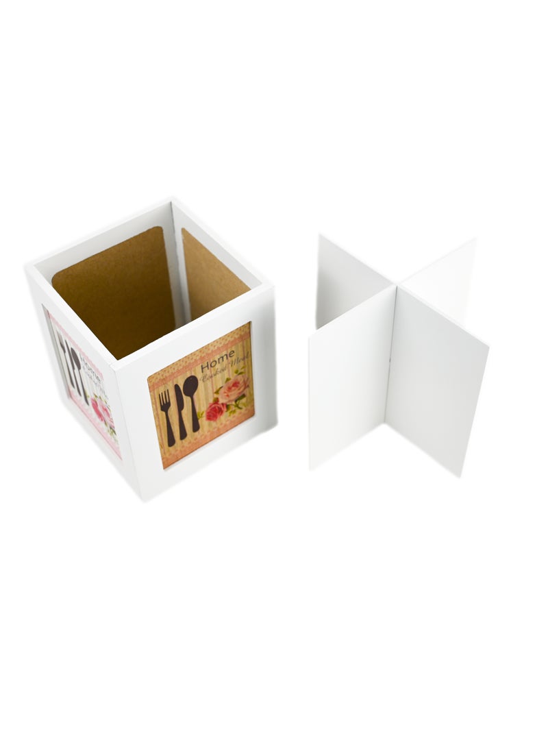 Generic - Cutlery Stand For Spoon, Wood Cutlery Spoon And Fork Holder For Dining Table Spoon, Cutlery Holder For Table, Spoon Stand With 4 Compartment - Image 1