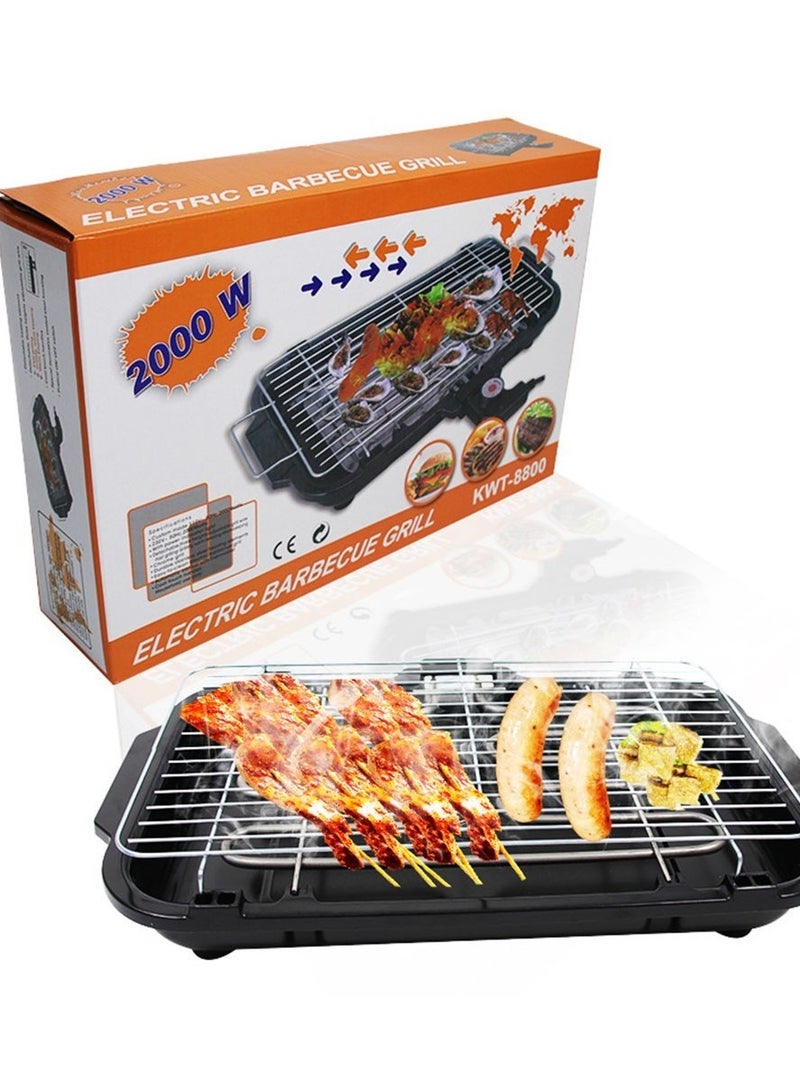 Portable Electric Barbeque Grill 2000W Tandoori Maker B.B.Q Indoor and Outdoor Bar B Q Grill, Non Stick with 5 Temperature Adjustments, Portable Electric Grill  - Image 1